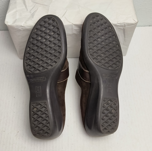 AEROSOLES Brown Mules with Wedge Heel and Buckle Detail Size 8.5M - Picture 5 of 10